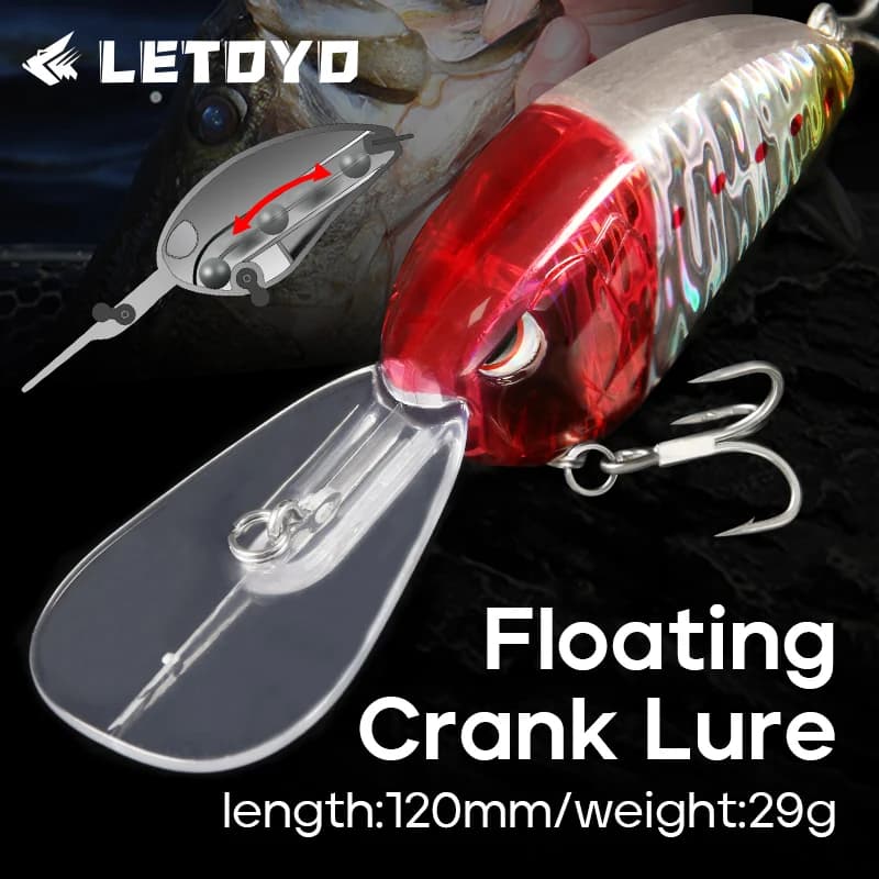 Deep Diver Crankbait Floating Wobbler Fishing Lure Topwater Big Bait Diving Trolling Wobbler Megabass Swimbait for Pike Bass