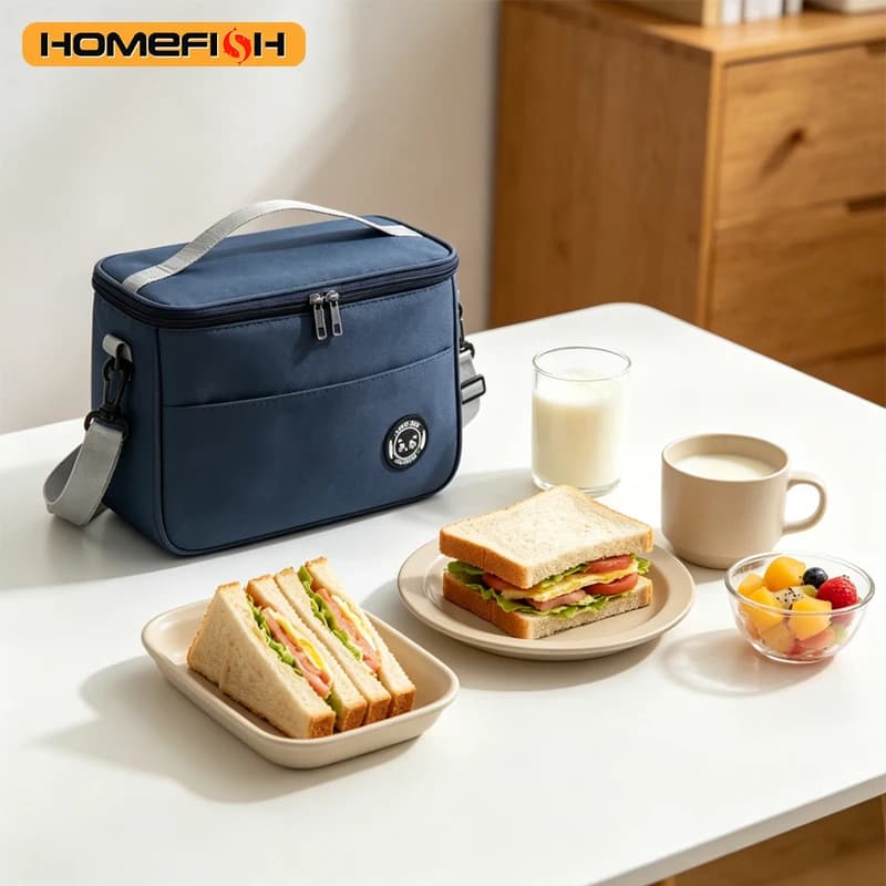 Thermal bag bento bag aluminum foil thickened lunch box thermal bag with rice shoulder strap bento bag one pack
