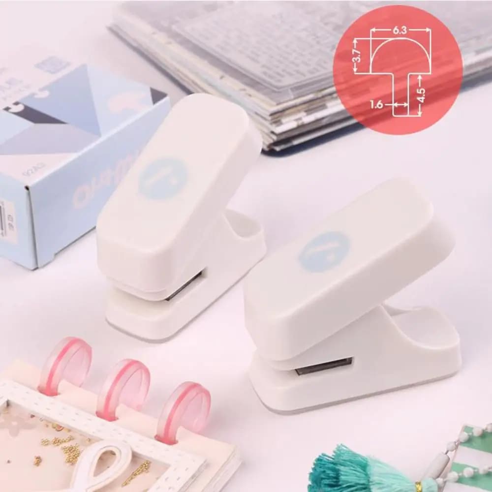 Single Hole Mushroom Hole Puncher Portable Handmade DIY Hole Puncher Scrapbooking T-type Paper Puncher Students Gift
