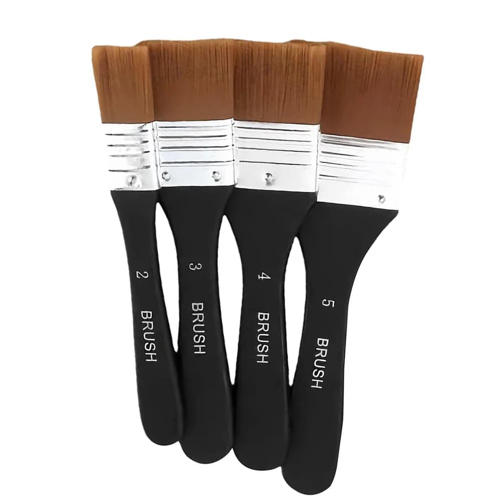 Paint Brush, Flat Bright Paint Brushes Craft Basecoating Paint Brushes with Wooden Handle for Acrylic, Oil, Watercolorercolor