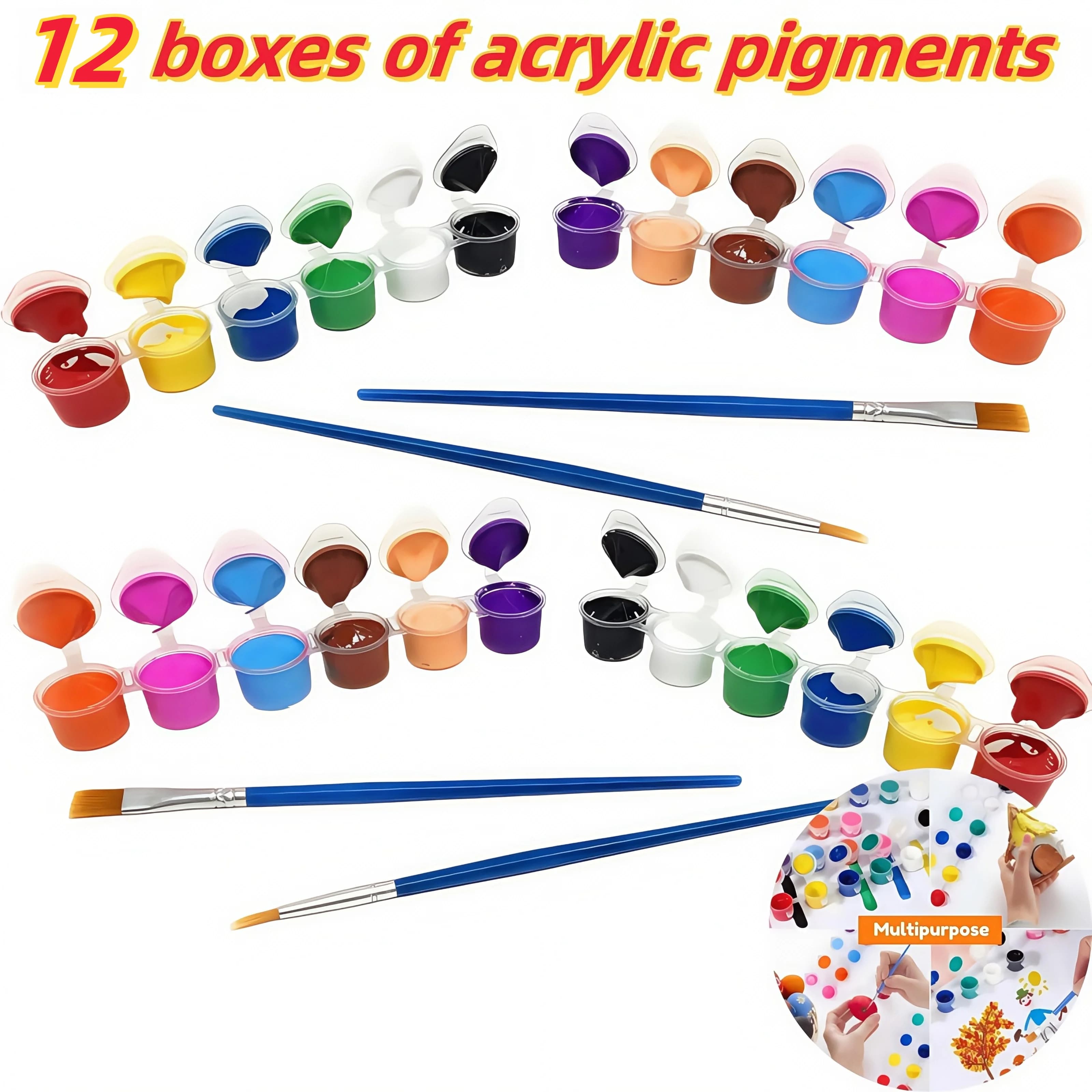 Non-Toxic & Washable Oil/Watercolor Brush Set - Adult-Use Art Supplies for School Crafts/Family Art/Canvas Practice, Reusable