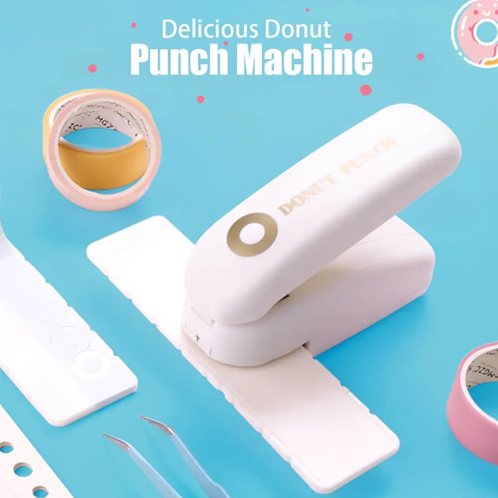 Delicious Donut Hole Punch Can Be Used for Loose-Leaf Hole Reinforcement, Dot Labeling, Only Suitable for Paper and Washi Tape