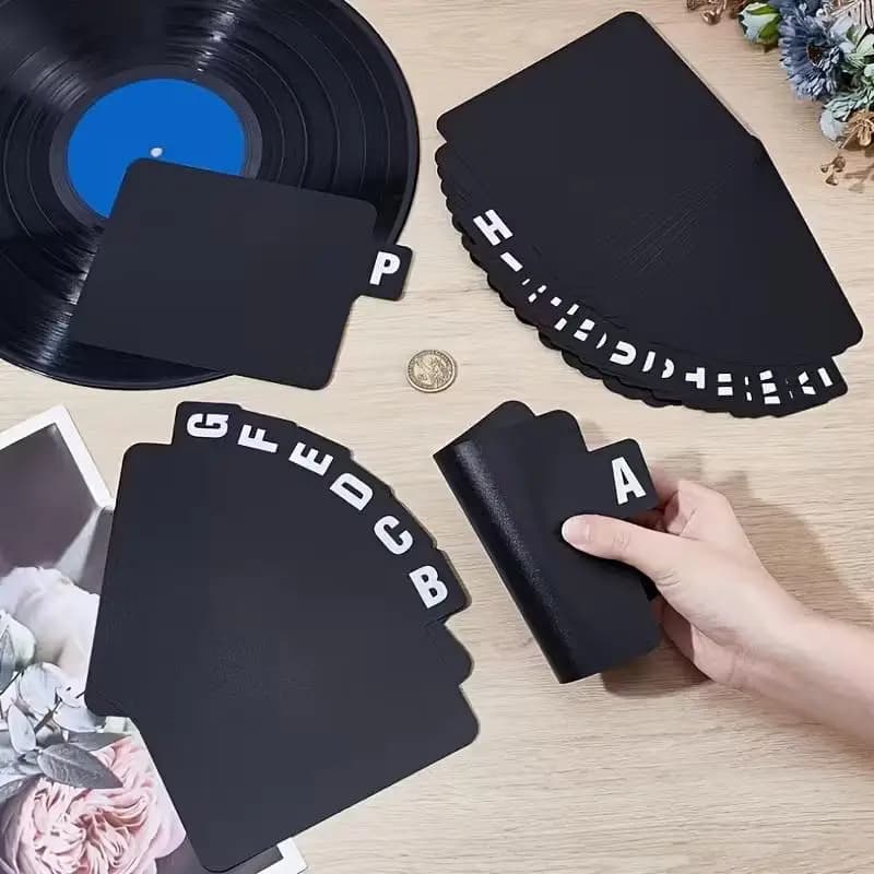 26pcs CD/DVD/Vinyl Record Organizer Dividers A-Z Alphabet File Storage Separator For Music Albums Office Home Space-Saving