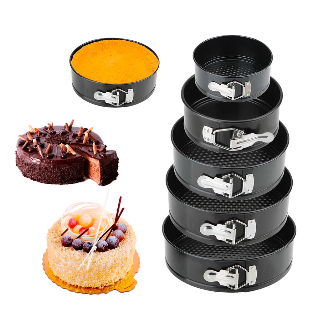 Round Cake Pan Bakeware Carbon Steel Cakes Molds Removable Bottom Kitchen Accessories Non-Stick Metal Bake Mould