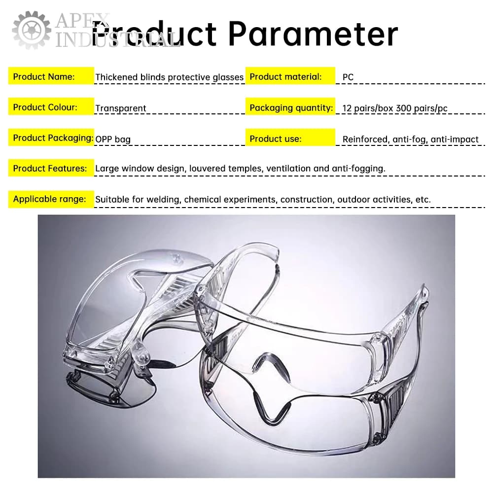 Safety Goggles Over Glasses Anti Splash Dustproof Windproof Protective Eyewear for Outdoor Sports Daily Work