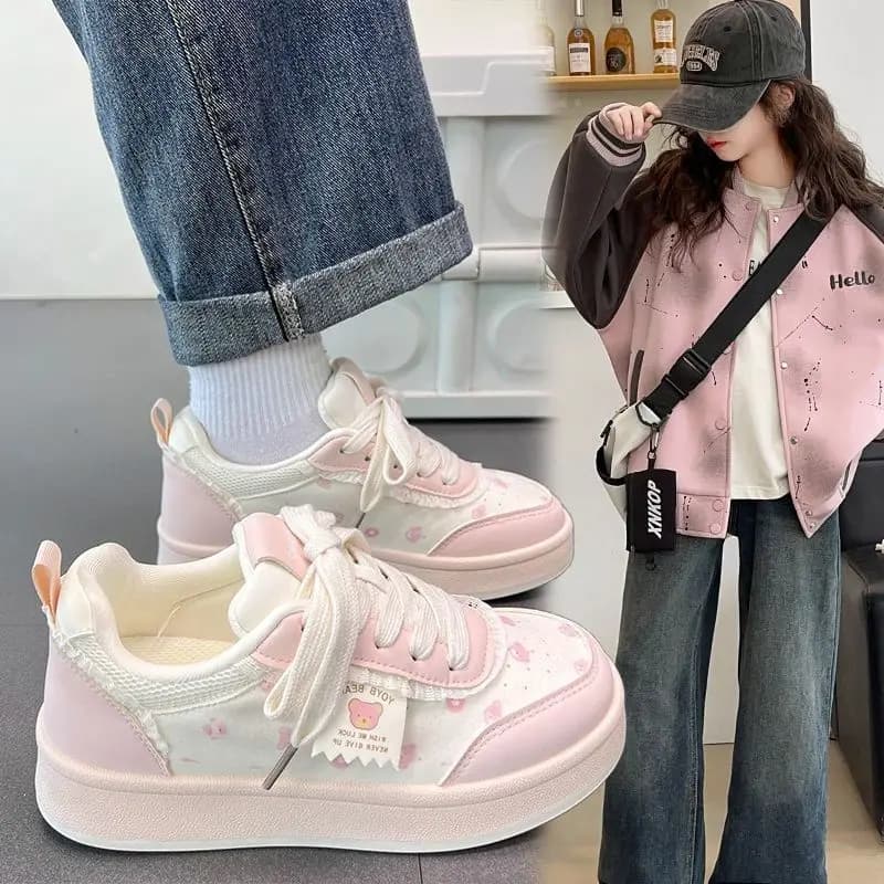 Girls' Breathable Sports Shoes Summer Casual Children's Footwear Durable Rubber Outsole Comfortable Artificial Leather Upper