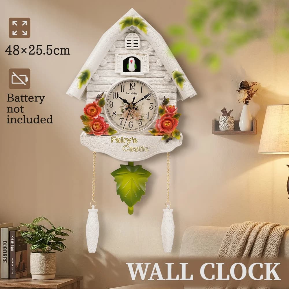 Cuckoo Wall Clock Europeanstyle Creativity Wall-Mounted Clock On-time Time Reminder For Livingroom Home Children Room Decoration