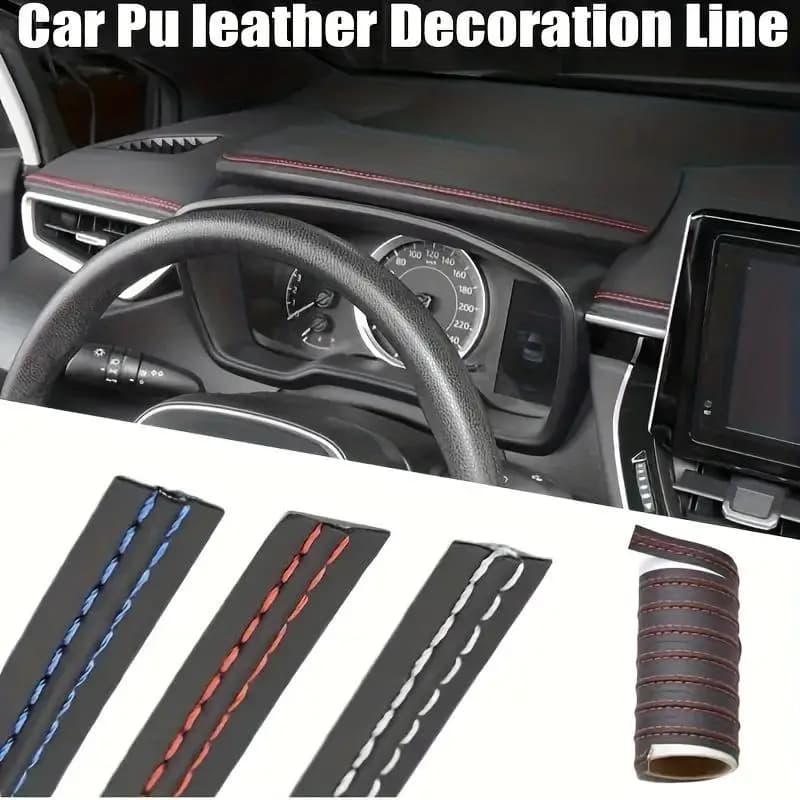 Interior Gap Decoration Line, DIY Self-Adhesive Leather Molding Decoration Strip, Center Console Decoration Line, Interior Modif