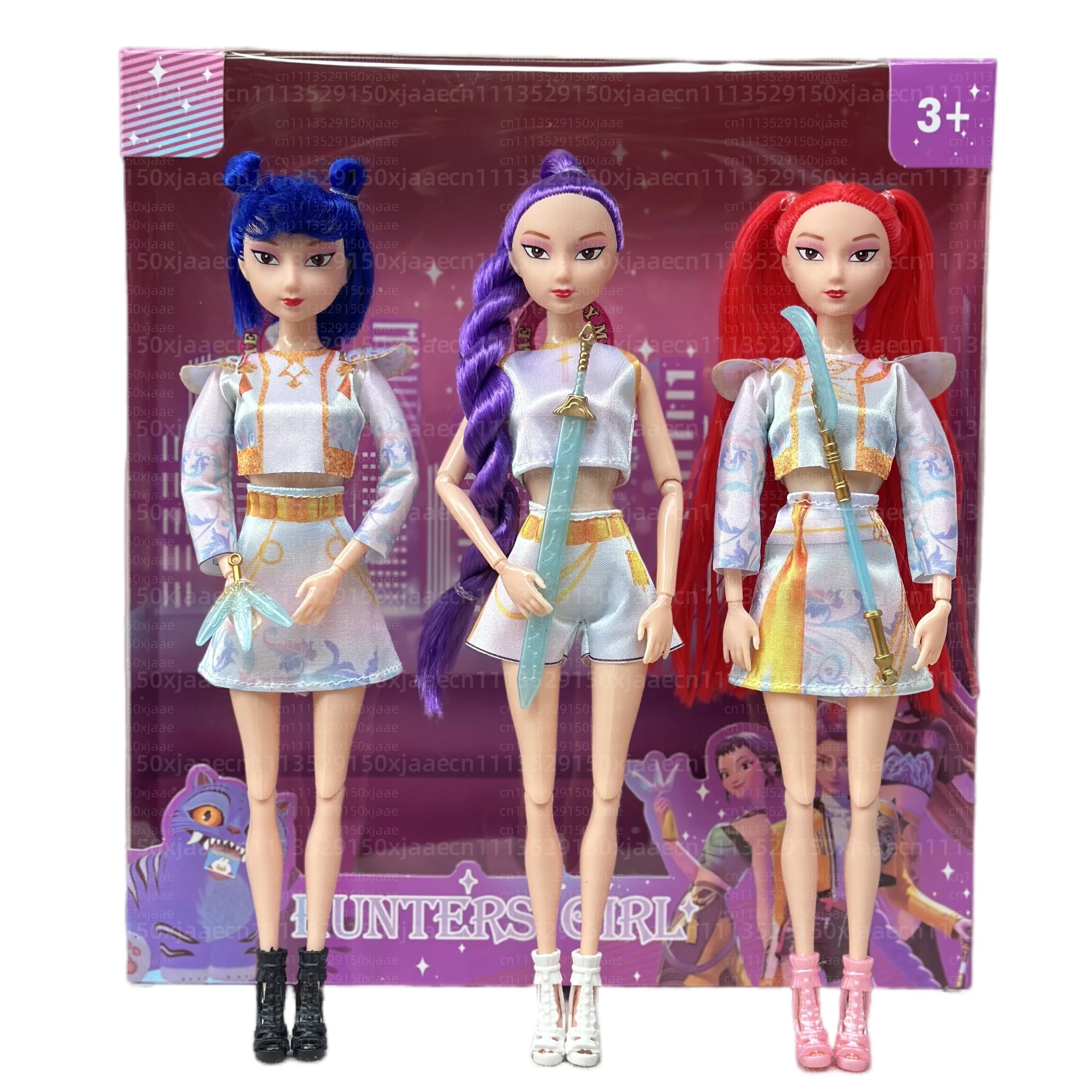 Anime Girl Dolls 11Inch Cute Vinyl Toy Set with Light & Theme Music Movable Joints Collectible Gift For Kids Teens Fans Birthday