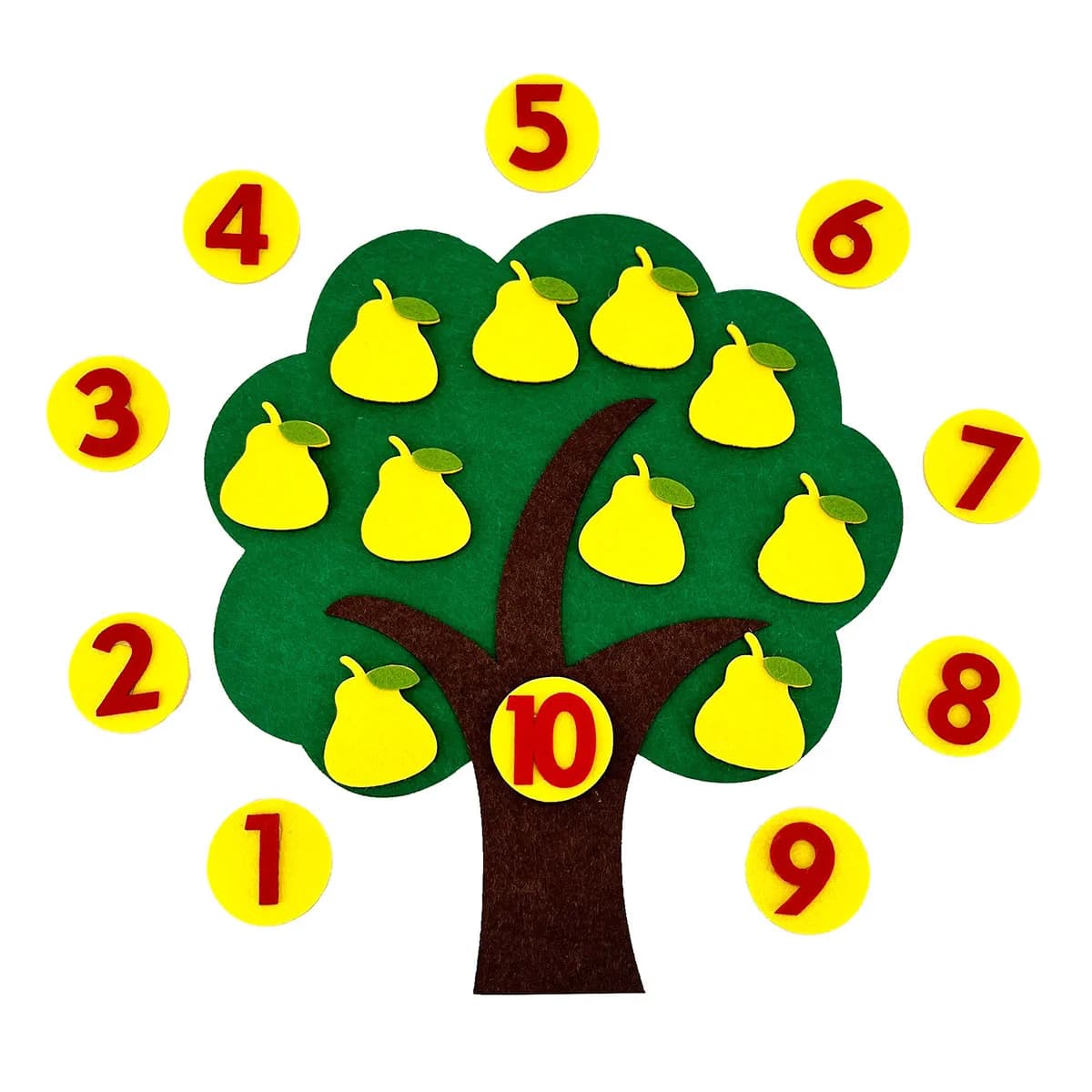 Kids Math Toys Teaching Aids Pear Apple Trees Number Puzzle Game Learning Educational Toy for Children