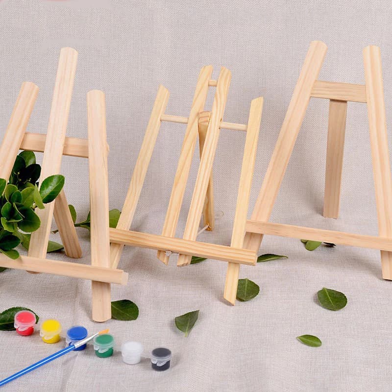 Oil Painting Stand Flat Stand Wooden Tripod Trapezoidal Easel Art Painting Display Stand Folding Sketch Small Easel for Children