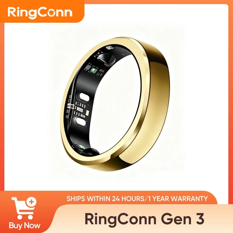 RingConn Gen 3 Smart Ring Vascular Trends Tracking No Subscription App Vibration Alert Sleep Fitness Heart Rate Monitor 14-Day