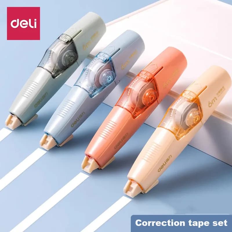 Deli Correction Tape 6m*5mm Large-capacity Correct Pen Diary Scrapbooking Student School Office Supplies Roller Correction Tape