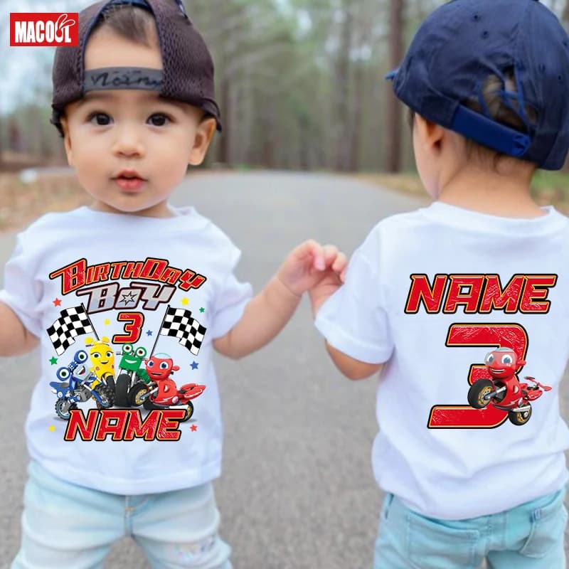 Birthday Boy Shirt 1st Boys for Kids Shirts 5th Children 3 4 Years Old Kids Clothes Motorcycle 3rd Birthday Party Shirt Custom