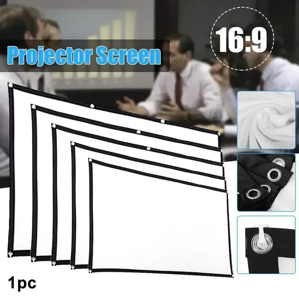 Projectors Screen Fabric Projector Cloth Anti-light 60 72 84 100 120 150inch Home Outdoor Office Simple Curtain Accessories