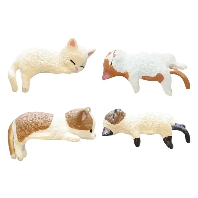 Miniature Cat Figurines Small Animal Cat Figurines Cute Cat Figurine Computer Monitor Decor Animal Cat Figurines for Home Desk