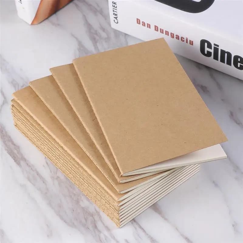 12pcs Notebook Kraft Journal Notebooks Unlined Blank Mini Pad Notepad Diary Notebooks For Works Organizer Paper For Work