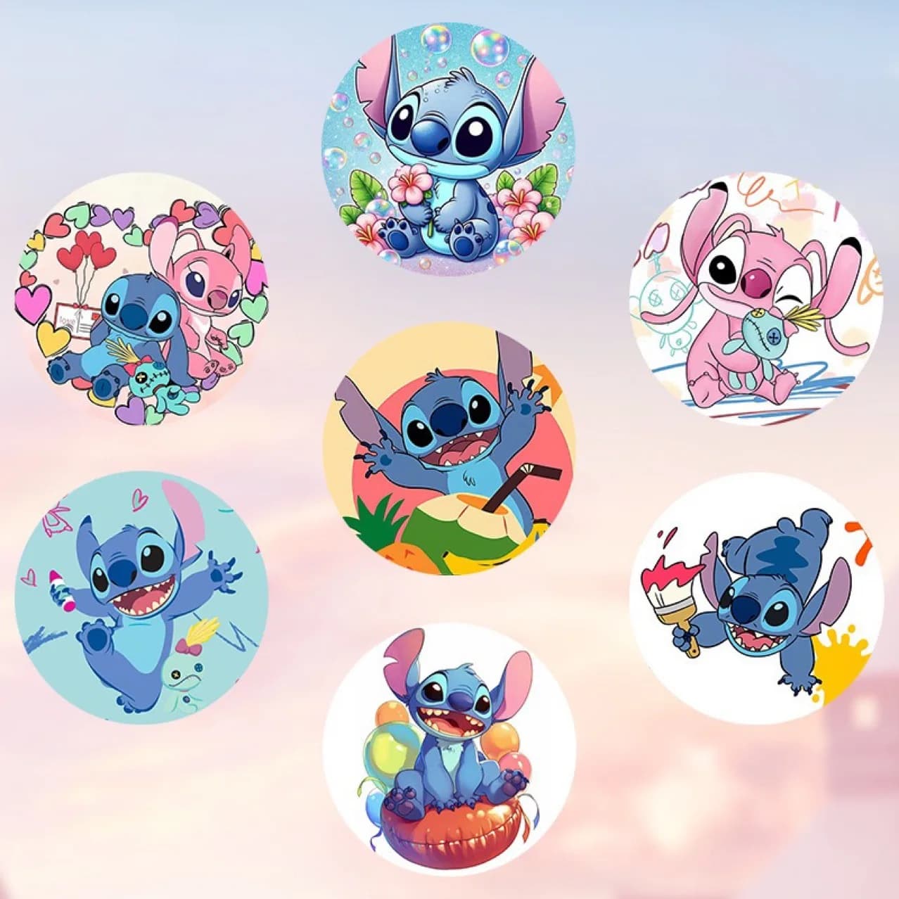 500 sheets/roll Stitch Stickers Cute Stickers Cartoon Graffiti Stickers Children Stickers Car Decoration Stickers Scene Dress Up