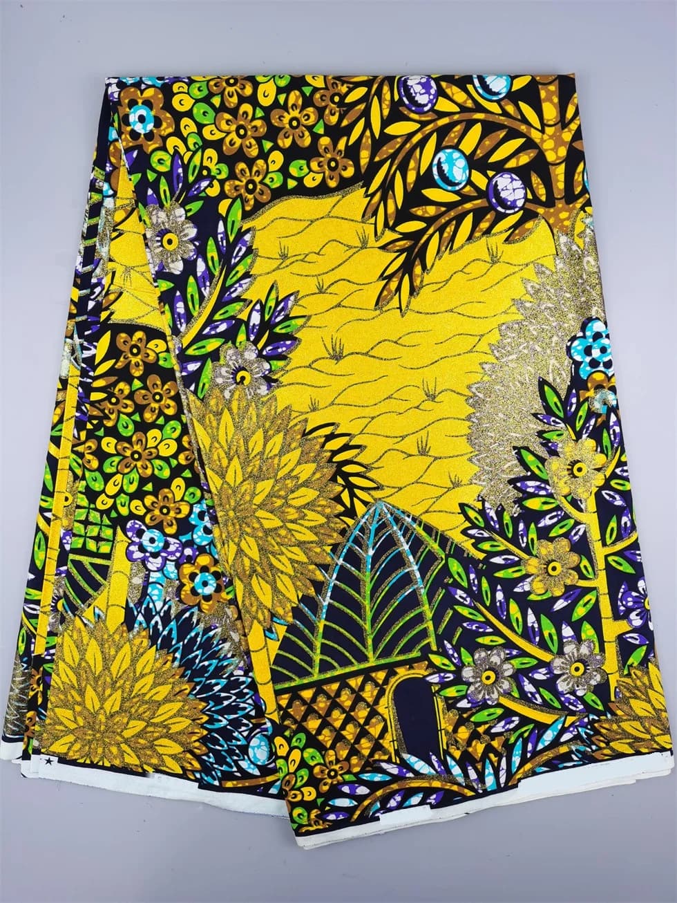 Grand Super Fabric 100% Cotton African Wax Fabric High Quality Wax Ankara Print Fabric For Sewing 6 Yards Women Dress Fabric