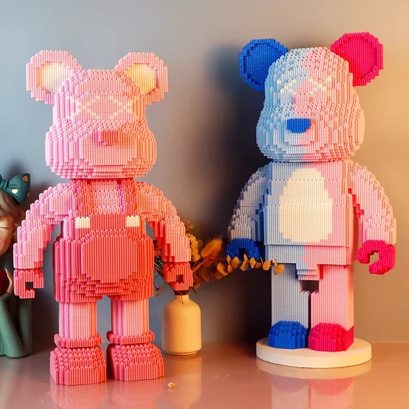 30cm Cartoon Love Violent Bear Building Kids Toys DIY Mini Model Building Block Micro Bricks Children Christmas Birthday Gift