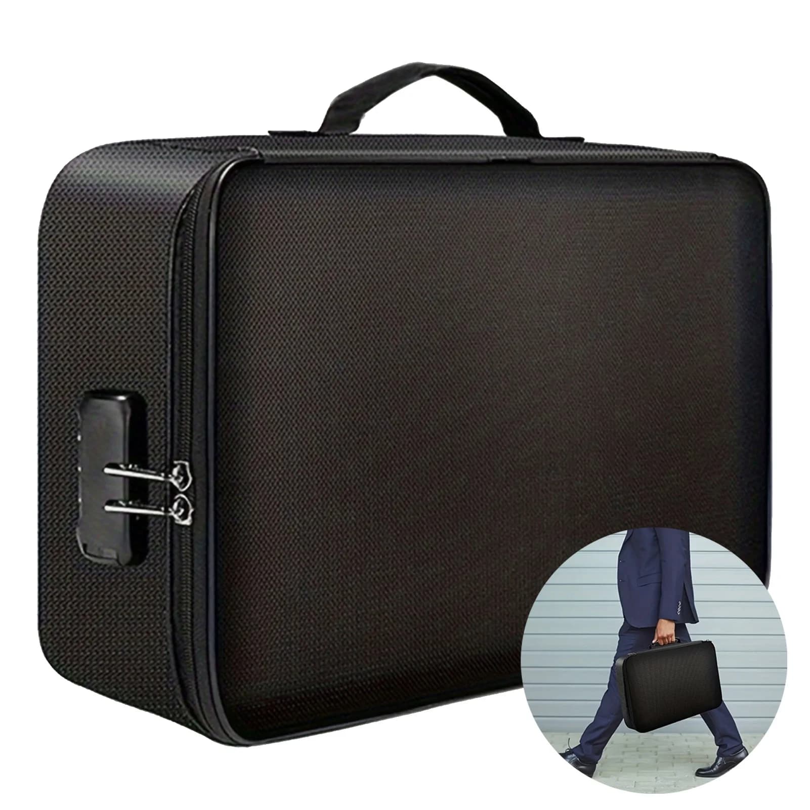Document Bag with Code Lock Large Capacity Lockable File Organizer Box Suitable for Cash Passports Cards