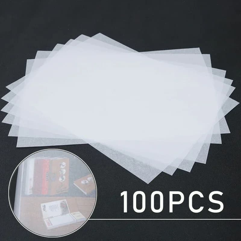 100pcs A4 Translucent Tracing Copy Paper Carbon Paper Fabric Drawing For DIY Art Drawing Calligraphy Painting