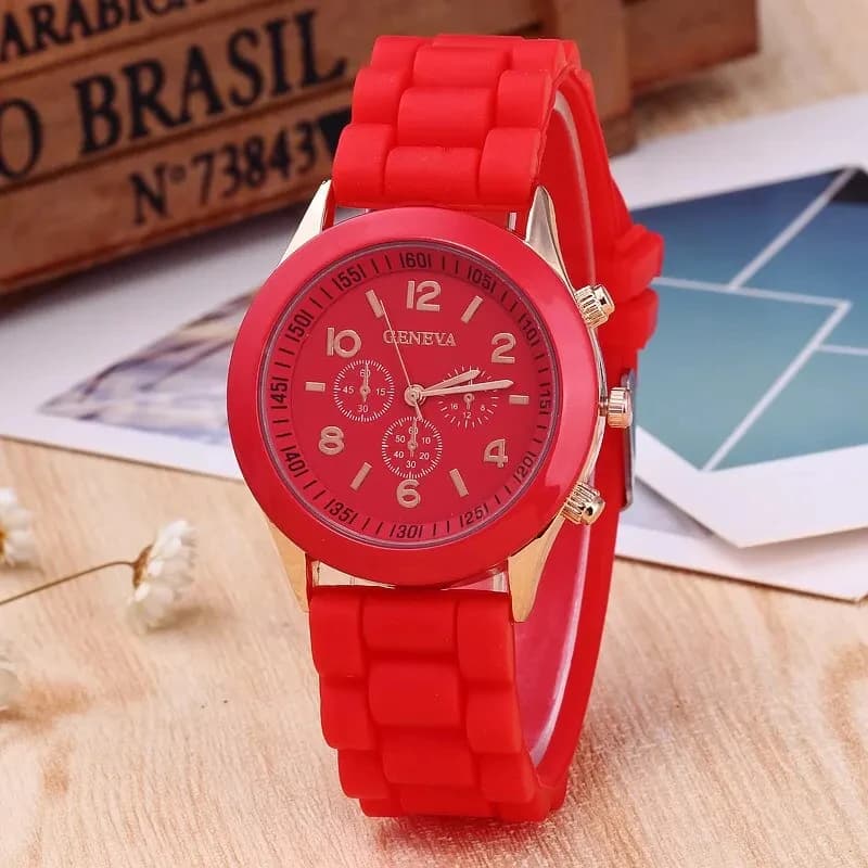 Reloj Mujer Fashion Women Watches Elegant Red Silicone Quartz Watch Luxury Ladies Clock Gift for Girls Relogio Feminino