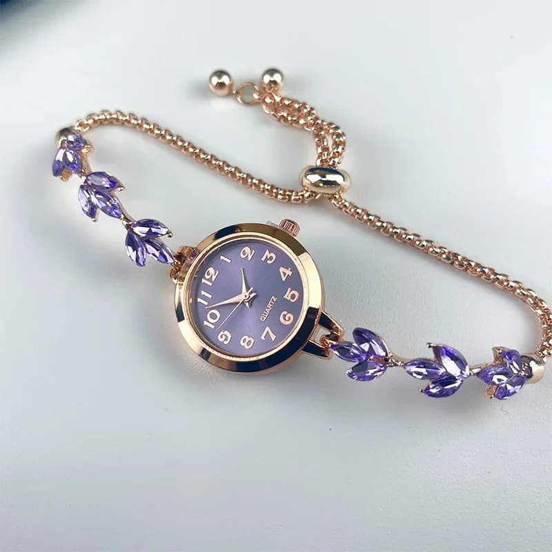 Elegant Women Watches Luxury Rhinestone Bracelet Bracelet Quartz Watch Reloj Mujer Girls Clock Gift(Without Box)