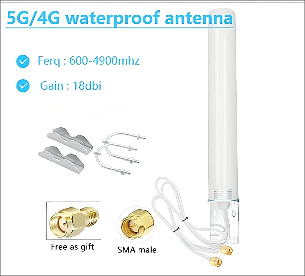 Wireless network router antenna, enhanced signal router 5G, 4G, LTE, 3G, waterproof, 18dBi dual overhead cable, all domain, WiFi