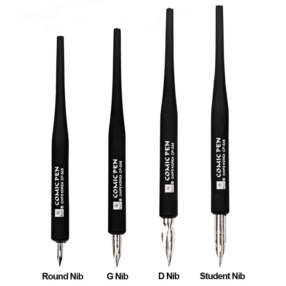 4 Calligraphy Nibs Dip Pen Set for Cartoon Comic Animation Lettering Skeching Art Drawing Pen Mapping Decorative Designs Pens