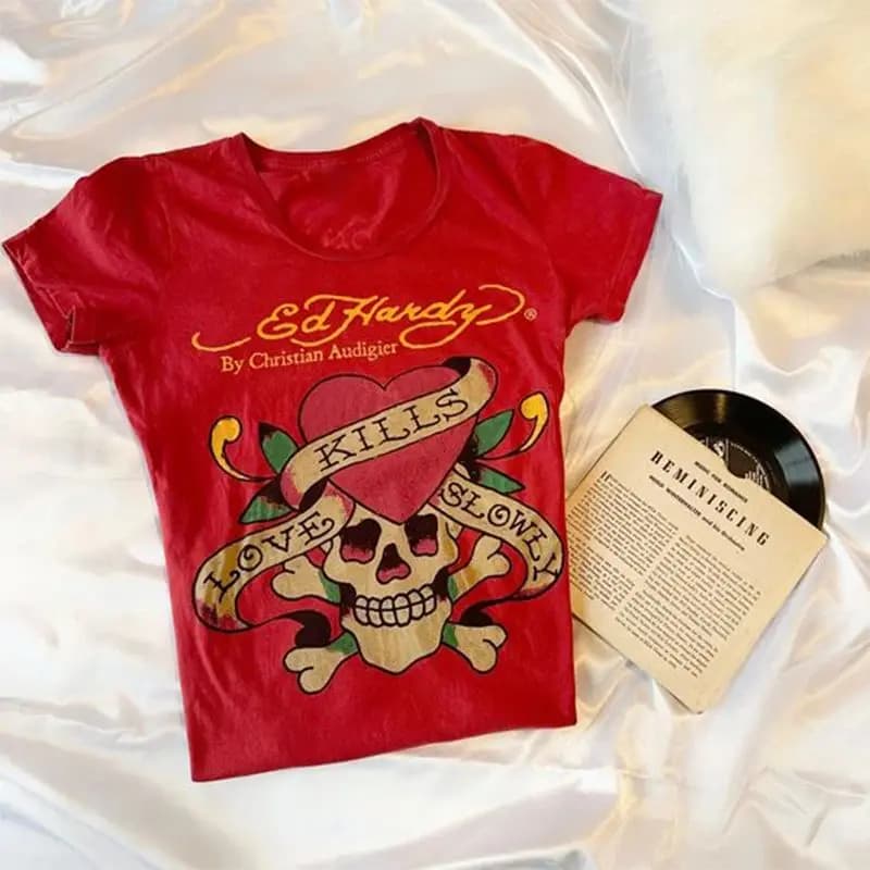Goth Girls Y2K Fashion Crop Tops Punk Skull Print Gru Gothic Ladies T-shirts Streetwear Casual Female Clothing