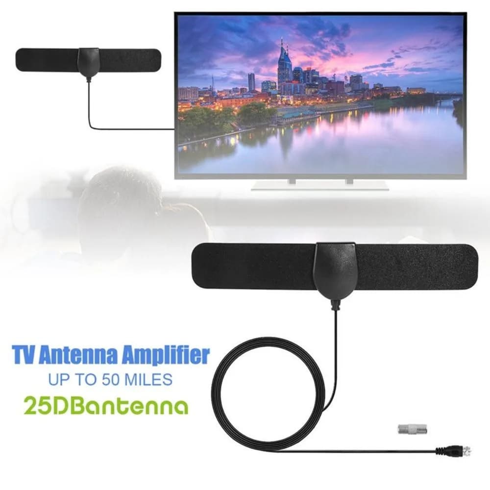 Indoor HDTV Antenna 1080P Digital Signal Enhancer Free HD Channels Home Satellite TV Receiver DVBT ATSC Amplifier