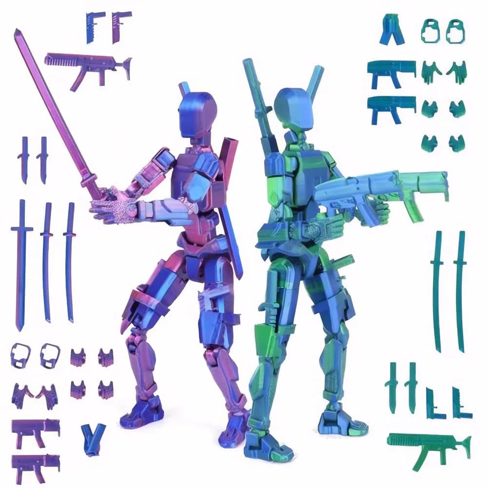 13 Robot Action Figure with Multiple Accessories Multi-Jointed Action Figures Full Body Mechanical Movable Toy Gifts for Him