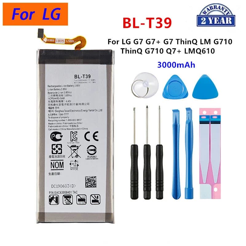 Original BL-T39 3000mAh Battery For LG G7 G7+ G7ThinQ LM G710 ThinQ G710 Q7+ LMQ610 BL T39 Mobile phone Batteries