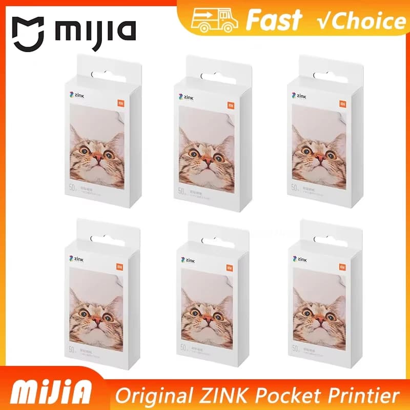 Original mijia Pocket Printer Paper Self-adhesive Photo Print 50/100/150/300 Sheets 3inch Mini Printer Papers 1S