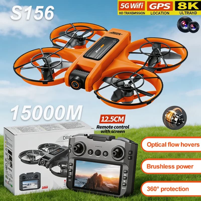 S156 Drone Professional 8K Camera with 5G WiFi FPV UAV Screen Remote Control and Obstacle Avoidance Quadcopter 2026 Toy Airplane