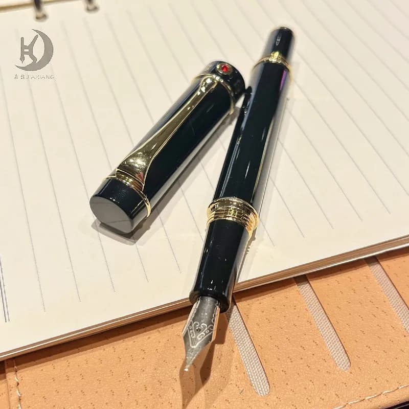 1PCS Yongsheng 9668 Black Gold Metal Calligraphy Pen,Office Writing Pens for Businessmen, Students, Executives