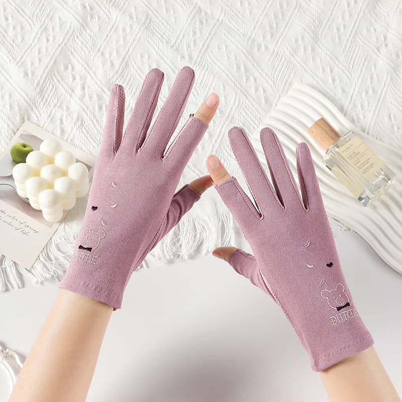 Manicure Gloves for Women Summer UV Protection Driving Anti-Tanning Cycling Lady Shopping Running Breathable Anti-Slip Gloves