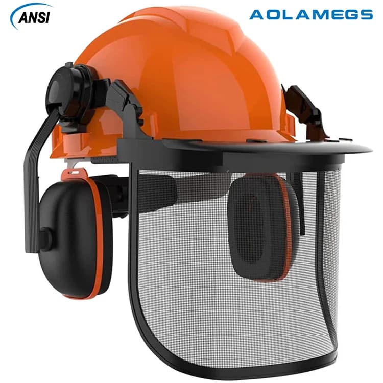 Protective Hard Hat Multifunctional Safety Helmet Steel Mesh Face Protection Lawn Mower Protective Equipment CE Forestry Helmet