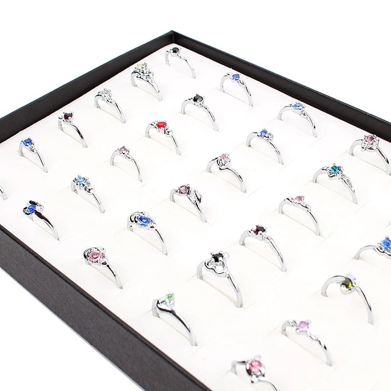 Women Wedding Engagement Jewelry Gifts 30Pcs Lot Fashion Mix Style Zircon Heart Love Rings Accessories