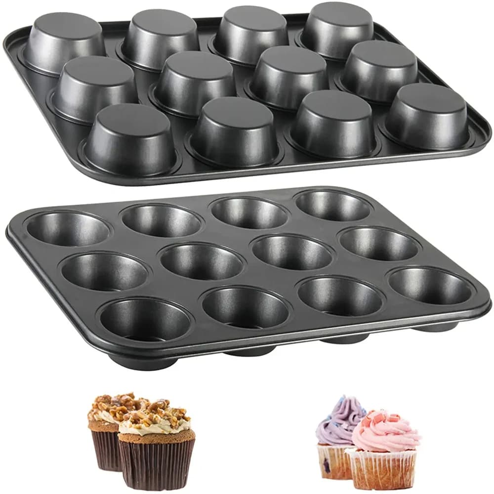 6/12 Cups Square Cupcake Pan Muffin Tray Cupcake Mold Muffin Pan Carbon Steel Baking Pan Non Stick Bakeware For Kitchen Oven