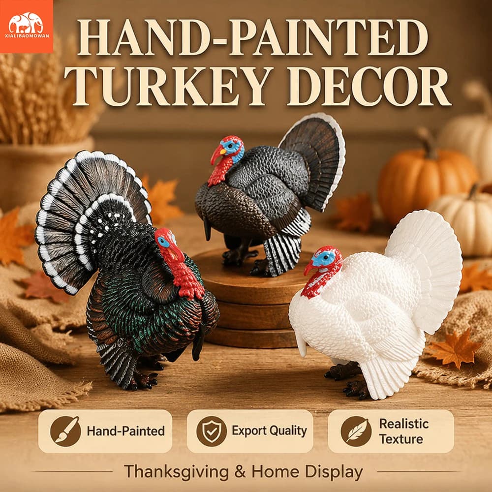 3 Inch Turkey Figurine Toy Educational Farm Animal Model for Toddlers Preschool Learning Toys Animal Figures