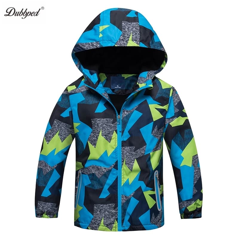 Dubbped Brand Jackets Children Outerwear Coats 2023 Boys Spring Autumn Waterproof Windproof Fleece Hooded Kids Sport Clothing