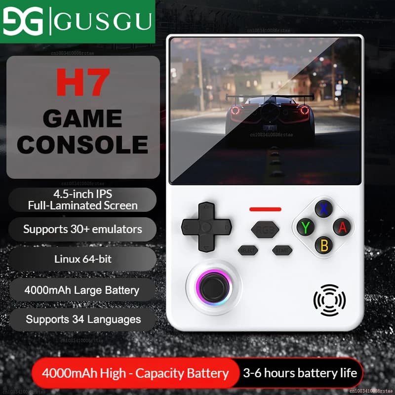 New GUSGU H7 Handheld Game Console 4.5 Inch IPS Video Portable Gaming Player Linux System Play 4000mAh Long Standby