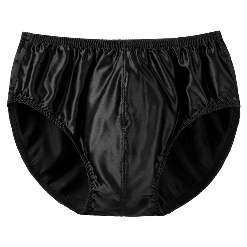 Mens Silk Underwear Middle Waist Bikinis Glossy Bottoms Briefs Panties Lingerie U Convex Pouch Briefs Loungewear