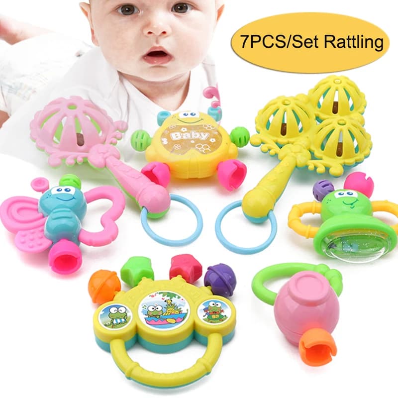 Infant Baby Toys Rattles Teething Toys Kids Hand Bell Children Development ABS Games Newborn Baby Toys 0-12 Months