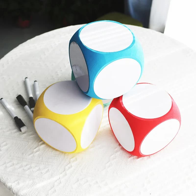 Reusable EVA Whiteboard Dice, Kids Early Educational Toy, Math English Learning Classroom Aids