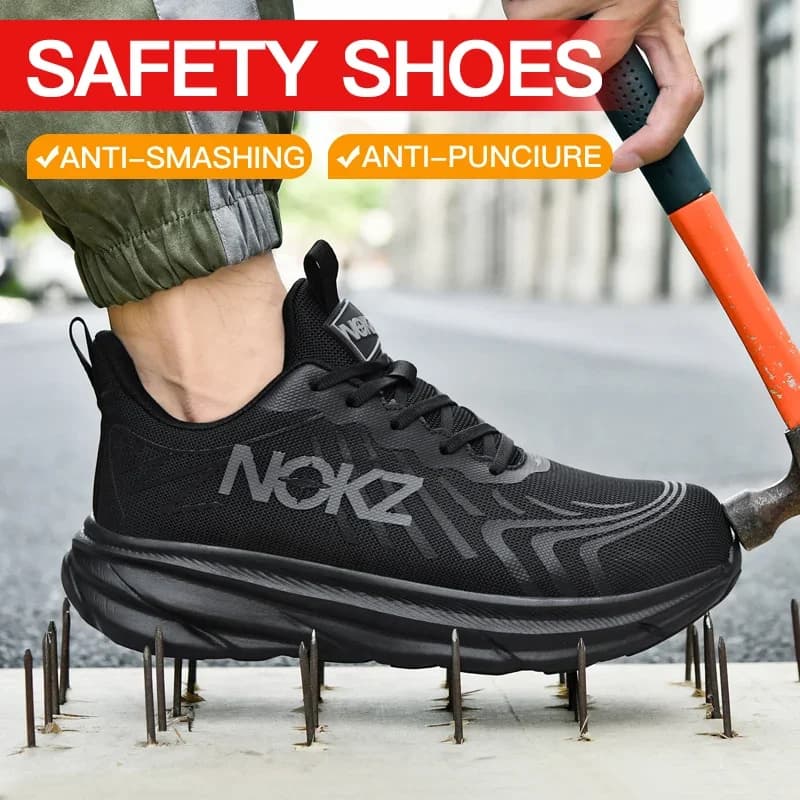 New Safety Boots Men Work Sneakers Indestructible Shoes Steel Toe Protective Boots Anti-smash Anti-puncture Work Safety Shoes